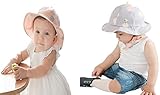 (セドン) Cedon ベビー 帽子 男の子 女の子 新生児 赤ちゃん 春 夏 つば付き キッズ 日よけ uvカット 紫外線 日焼け 防止 対策 (2点セット (ピンク + パープル))