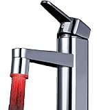 JJ.HRD 水が光る 蛇口 LED ライト 水流 発光 電池不要 節水 効果 暗闇 OK 魅力UP ( 赤のシャワー オスネジ用 )