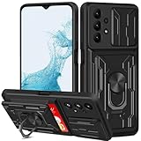 【国際版 6.6インチ】 for Galaxy a23 5g ケース メンズ a23 5g ケース カード収納 米軍MIL規格 耐衝撃最強 ギャラクシーa23 5g ケース リング付き 車載ホルダー対応 スタンド機能 スマホケース カメラレンズカバー 付き 手帳型ケース