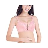 Cozy Maker（C&M）マタニティブラジャー ハーフトップ ノンワイヤー 授乳 ブラ 前開き 出産準備品 授乳便利 産前産後兼用 ボタン付き 大きいサイズ かわいい (95B, ピンク)