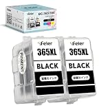 Feier BC-365XL BC-365XLBK 顔料ブラック 2本セット キヤノン対応 詰め替えインクカートリッジ TS3530 インク BC-365 互換インクTS3730 インク大容量 対応機種: PIXUS TS3530 TS3730 日本語取扱説明書付き 個包装