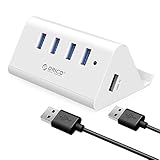 ORICO USB3.0 ハブ 4ポート スマホホルダー & HUB バスパワー 5Gbps 高速 ハブ 100cm 取り外し可能 ケーブル