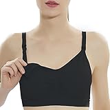 マタニティブラジャー マタニティブラ マタニティ 授乳ブラ 授乳用 妊娠 マタニティインナー 下着 (L, ブラック)