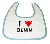 Baby Bib with I Love Benin (first name/surname/nickname) by Shopzeus