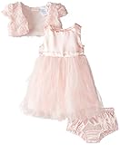 Nannetteベビー女の子3 Pieceシフォンメッシュドレスボレロとパンティー カラー: ピンク
