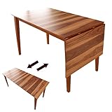 バタフライダイニングテーブル 幅120-165cm 伸張式ダイニングテーブル 木製 片バタテーブル