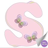 壁文字ピンクパープルグリーンバタフライ手紙装飾壁の子供の部屋保育園赤ちゃんの赤ちゃん名前女の子寝室装飾アルファベットビニールステッカーデカールKid DecorationsグラフィックスButterf