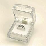 ガラスのような透明感のPS樹脂クリスタルクリアージュエリーケースジュエリーボックスクッション色白ギフト用アクセサリーケースリングケース 