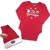 NFL Baltimore Ravens赤ちゃんの1stクリスマス長袖ボディスーツとキャップセット（2ピース）、レッド レッド