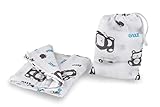 Mezoome Designs Animal Print Muslin Swaddle with Storage Bag, Turquoise Blue by Mezoome Designs