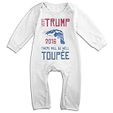 Kamifa カミファ ドナルド トランプ 米大統領 デザイン 長袖ベビー服 連帯服 出産祝い ファッション White 24 Months