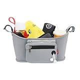 GudeHome ベビーカー オーガナイザー 収納 ベビー ストローラー 整理道具 おむつバッグ 着替え用バッグ & 取り外し可能なファスナーポーチ