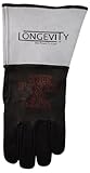 LONGEVITY WELDING ARMOR T03-M Tig/Plasma Cutter Fine Gray Cuff with Black Leather Gloves, Medium by 