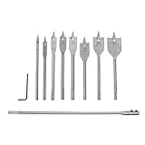 フラットドリル 木材ドリル 木工用ドリルビット 6mm、10mm、13mm、16mm、19mm、22mm、25mm、32mm 10本セット Broadroot