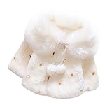 Tonsee ベビーガールズ 超可愛い コート 暖かい ジャケット アウターウェア 防寒 (70, ホワイト)