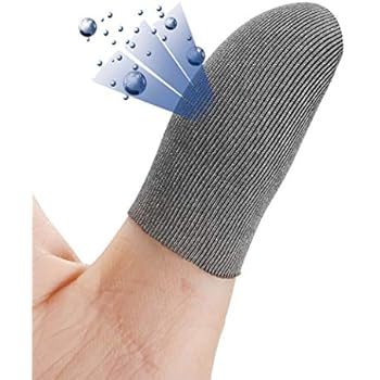 銀繊維100% 荒野行動 PUBG Mobile スマホゲーム 指サック0.5mm超薄 超高感度 4個入り 手汗対策 素手操作のゲーム体験 上級者向け 指カバー Android/iPhone/タブレット 対応 (グレー) (M)