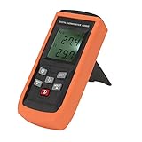 volflashy 熱電対 温度計 ポータブル デジタル デュアル チャネル プローブ K型 高温計 バックライト付き 温度テスター