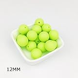Mamimami Home シリコーン製 安全歯固め ビーズ 12MM 授乳看護用 ネックレス おしゃぶりチェーン 幼児 噛がため玩具 新生児贈り物 DIY用 円形 アクセサリー 17色選択可能 50