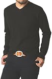 (リミテッドセレクト) LIMITED SELECT テレコ ワッフル カットソー Vネック 長袖Tシャツ メンズ ロングTシャツ 11B0247 LL B-ブラック(テレコ)