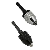 Dolity 耐久　2点入り　キーレス　0.3-6.5mm　3顎　電動ドリルチャック　マウント治具　クランプ　インストール簡単