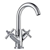 FantasyRe キッチン用水栓 キッチン蛇口 混合水栓 洗面水栓 シングルホール キッチン用水栓金具 360度回転 全方位吐水 シャワー用 台所 洗面 キッチン 冷温切替 スワン