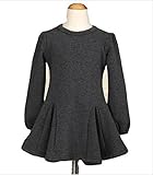 女の子 ワンピース おしゃれ 暖か 後ろ姿 リボン (150ｃｍ, ネイビー)