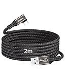 TOMSING USB Type C ケーブル L字 VRLink 接続ケーブル USB A to USB C 3.2 3A/60W 急速充電 10Gbps 高速データ転送 高耐久 ナイロン編み 断線防止 for iPhone 16 / 15 /iPad Pro/MacBook/Galaxy/Xperia/その他 Android 等 タイプｃ機器対応 2m (鉄灰色(PQ126),2m)