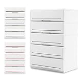 国産 チェスト 収納ケース 衣装ケース 色分けプレート付 5段 幅62cm ホワイト