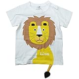 《初夏盛夏対応》 CHEEK ROOM(チイクルーム)  製品洗い加工済み42/2天竺ライオンTシャツ 80cm/OW NO.B-470144