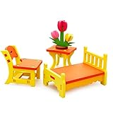 [ドリーマー]　積み木　3Dモデル　立体パズル　ビー玉　木製　知育玩具　女の子　男の子　ベビー　赤ちゃん　日常生活の組み立て　家具　ドレッサー　つくえ　デスク　椅子　ロッキングチェア　カラフル　可愛い