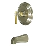 Kingston Brass KB2639MLTO Milano Tub and Shower Faucet, 7-1/2-Inch, Satin Nickel/Polished Brass by K