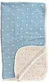 【全5カラー】綿100％ 6重ガーゼベビーシーツ(70×120cm) 水玉ガーゼ　ドット柄／サックス