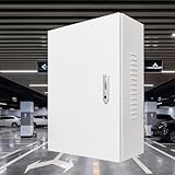 EV・PHEV用 充電ケーブル コンセント 収納ボックス 電気自動車 充電ケーブルオーガナイザーケース 電気自動車充電ステーションボックス 電気自動車充電器ホルダー 高級鋼板 冷間圧延鋼板1.0スプレー塗装 メカニカルロック 通気穴 充電保護 盗難防止 防爆 防水防塵 屋内外兼用 (ホワイト, 40*30*20cm)