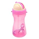 Supplylink ベビー ストローコップ 子供 水ボトル　ロープ付き 400ml 全2色-ピンク