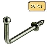 小さなメタルGarmentペグ – L – ヘッド 50 Hooks シルバー