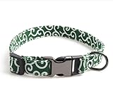 [LaLUCA GOODS] 首輪 犬 猫 しばおもい 散歩 和柄 唐草柄 犬用品 ペットグッズ ペット用品 ドッグ 唐草 和風 軽量 グリーン(リボンなし) S