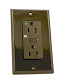 Leviton 8280 15 Amp、125ボルト、デコラPlusサージデュプレックスレセプタクル、病院グレード、セルフ接地、ストレートブレード、ブラウン