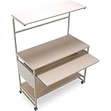 パソコンデスク プリンター棚 100cm幅 アイボリー