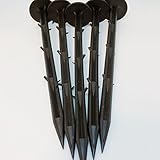 Mutt (ムト) 芝生 固定用 ロング 押さえ ピン PP杭 100 本 セット ( 20 cm ) ブラック 地盤 除草 防草 シート ガーデニング 家庭菜園 農作業 テント 抜けにくい ペグ (
