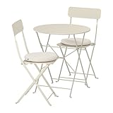 SALTHOLMEN サルトホルメン テーブル＋折りたたみチェア2 屋外用, ベージュ, フローソーン/デューヴホルメン ベージュ 292.691.25