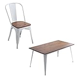 アンティークデザイン ダイニングテーブル、ダイニングセット（５点セット）４人掛け、140cm幅｜Porian-ポリアン-　ホワイト