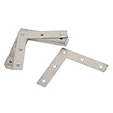 フラットL形の修理ブラケット，SODIAL(R) 12件のアングルプレートコーナーブレース　フラットL修理ブラケット　80x80mm　シルバー