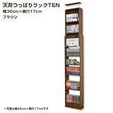 ［国産］天井つっぱりラックTEN【本体】幅30cm奥行17cm対応天井高180cm～267cmブラウン [地震対策]TEN-3017B［JAJAN正規品］
