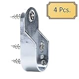 o.b.t. Ovalクローゼットロッドエンドは – スクリューオンタイプ – ポリッシュクローム 4 End Cups シルバー CL-OVCUP-1.25-CR-4