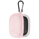 Geekria シールドケース カラビナ付きジャブラ Jabra Elite 10 Gen 2、Elite 75t、Elite 65t、Elite10 トゥルーワイヤレスイヤホンに対応 交換用保護ハードシェルトラベルキャリングバッグ ケーブル収納付き (粉)