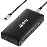 USB Cドッキングステーション 15イン1 トリプルディスプレイ マルチポートアダプター 3モニタードック デュアルDP、HDMI、VGA、USB C/A、RJ45、SD/TF、マイク/オーディオ、PD MacBook/Dell/HP/Lenovoノートパソコンに対応 (ブラック)