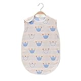 Petit Bella 6重ガーゼスリーパー パジャマ 寝袋 ベビー 赤ちゃん 子供 100％綿 オーガニックコットン ボタン開閉式 プレゼント 出産祝い(クラウン柄 ブルー Ｍ)