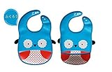 SHINA　子供用　よだれかけ いろいろ　よだれ掛け 防水 ビブ　防水 スタイ ＆ お食事 エプロン 2 way ビブ かわいい アニマル 柄 (ふくろう)