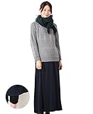 Angeliebe エンジェリーベ 産前 産後 対応 ボア パンツ in ニット カルゼ フレアー マキシ スカート M ネイビー