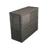 ダークブラウン／室外機カバー エアコンカバー 室外機 エアコン カバー 93x42 木製 杉 エクステリア ガーデニング ガーデン収納 ガーデン 収納 収納庫 ルーバー シーホワイト